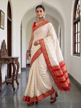MIMOSA Half White Saree Saree — pose 6 styling detail