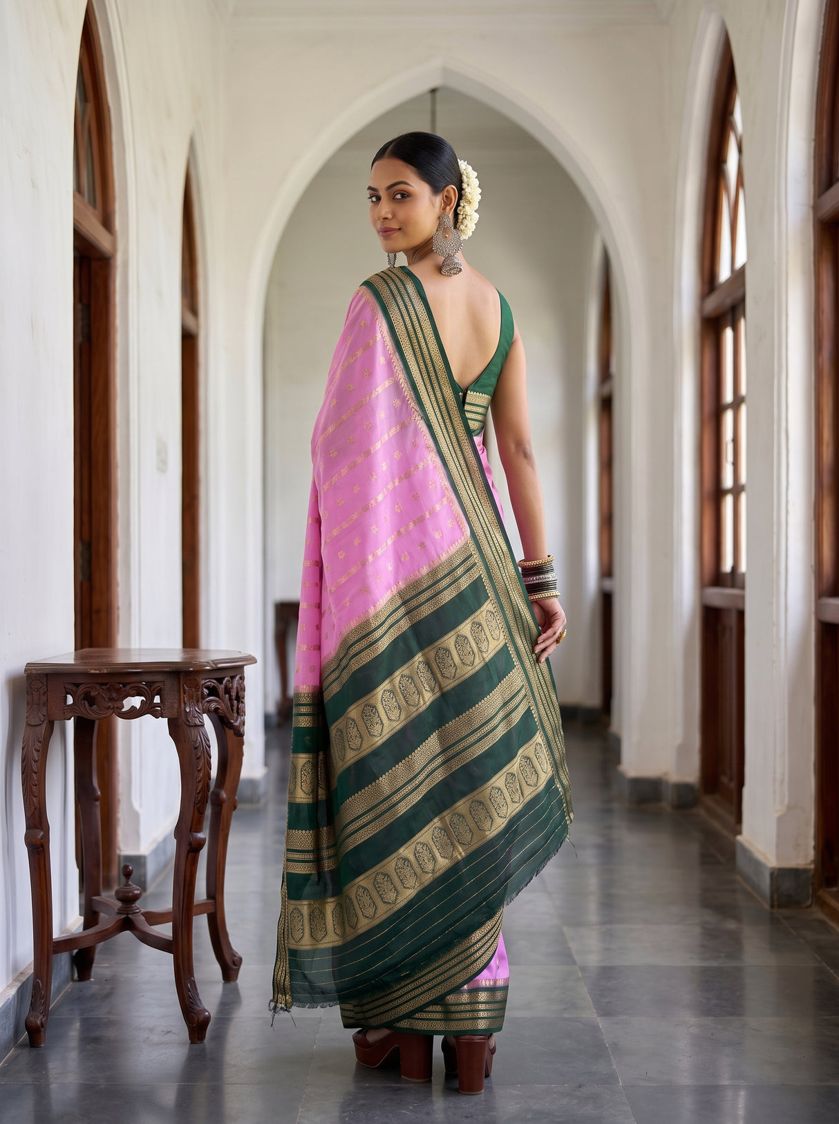 MIMOSA Pink Saree Saree — pose 7 styling detail
