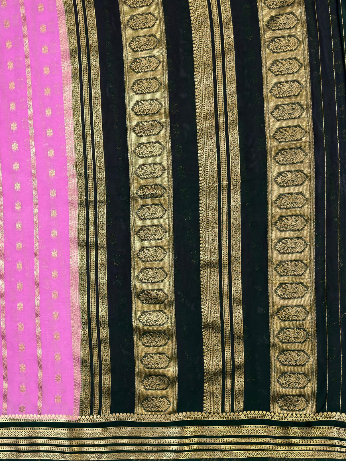 MIMOSA Pink Saree Saree — pallu and zari work detail
