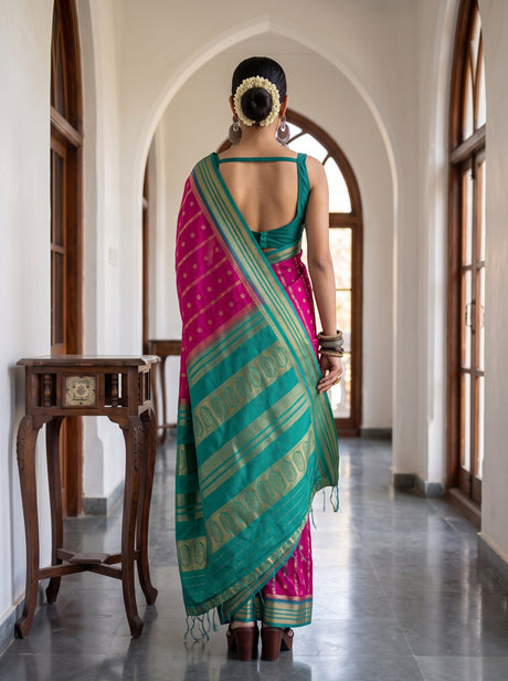 MIMOSA Rani Saree Saree — pose 2 styling detail