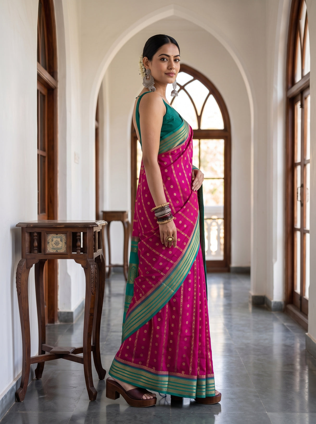 MIMOSA Rani Saree Saree — pose 5 styling detail