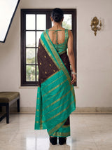 MIMOSA Chocolate Saree Saree — pose 2 styling detail