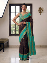 MIMOSA Chocolate Saree Saree — pose 4 styling detail