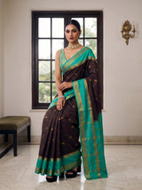 MIMOSA Chocolate Saree Saree — pose 8 styling detail
