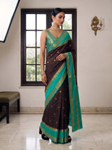 MIMOSA Chocolate Saree Saree — pose 9 styling detail