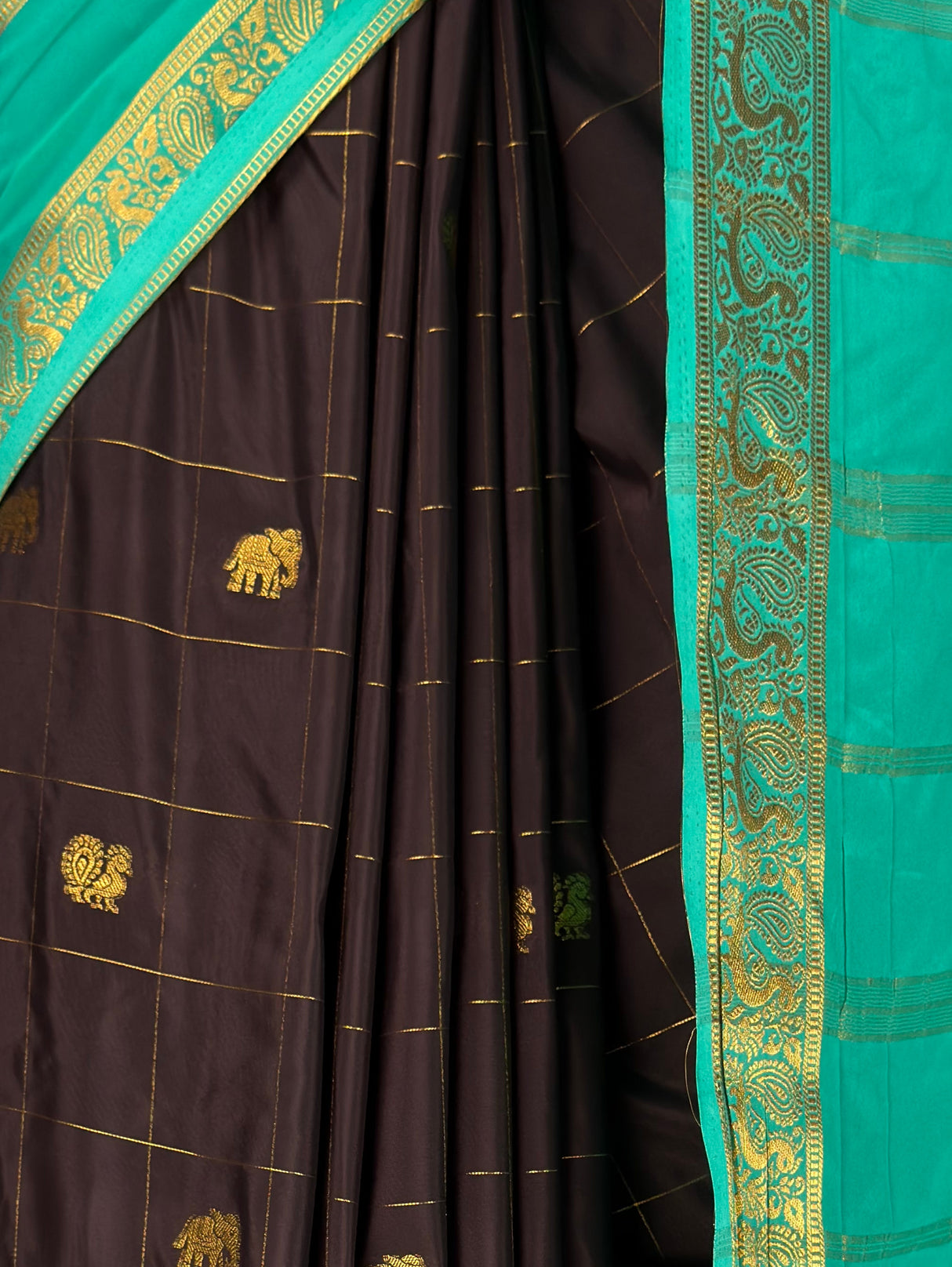 MIMOSA Chocolate Saree Saree — fleets shot full lifestyle