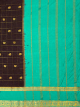 MIMOSA Chocolate Saree Saree — pallu and zari work detail
