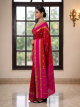 MIMOSA Red Saree Saree — pose 3 styling detail