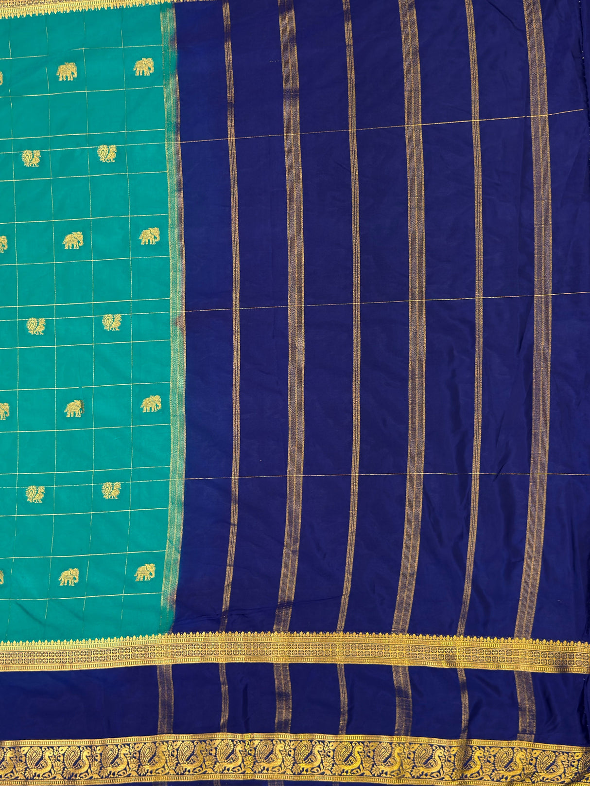 MIMOSA Rama Saree Saree — pallu and zari work detail