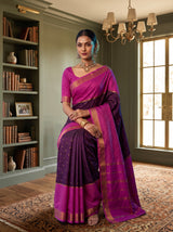 MIMOSA Jamun Mysore Silk crepe Saree — pose 8 styling detail