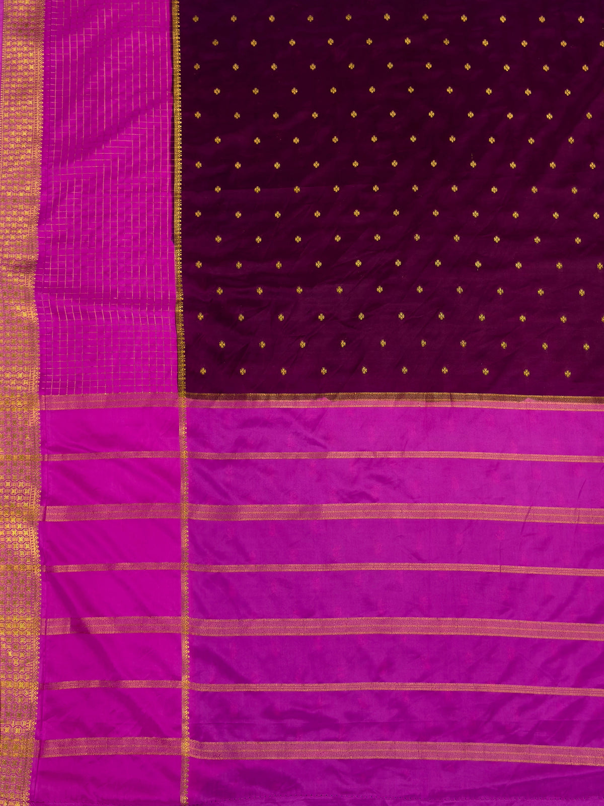 MIMOSA Jamun Mysore Silk crepe Saree — pallu and zari work detail