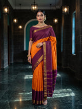 MIMOSA Mustard Mysore Silk crepe Saree — AI model lifestyle pose