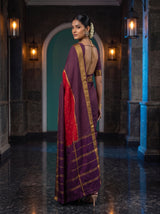 MIMOSA Red Mysore Silk crepe Saree — pose 7 styling detail