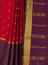 MIMOSA Red Mysore Silk crepe Saree — fleets shot full lifestyle