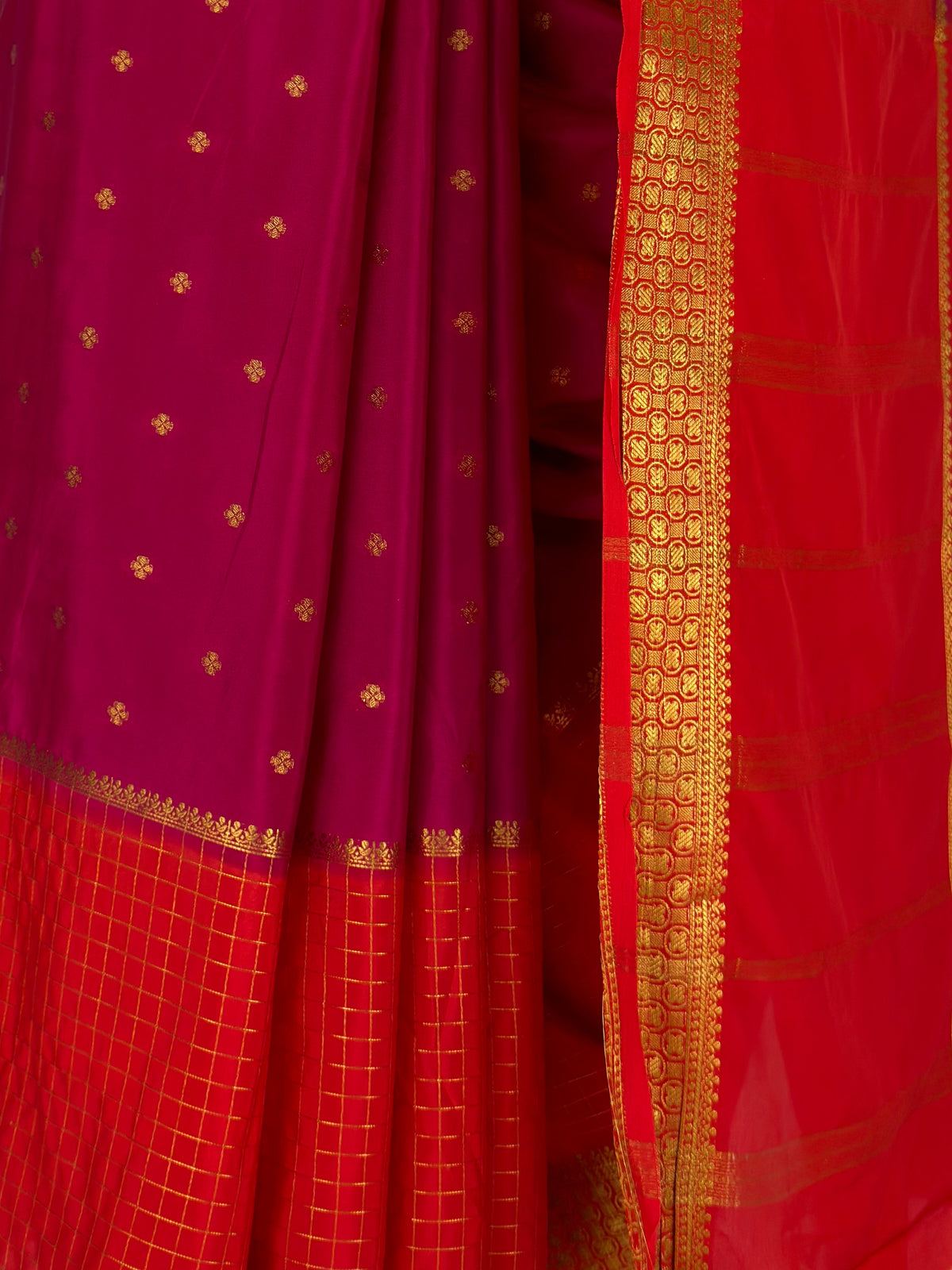 MIMOSA Rani Mysore Silk crepe Saree — fleets shot full lifestyle