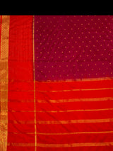 MIMOSA Rani Mysore Silk crepe Saree — pallu and zari work detail