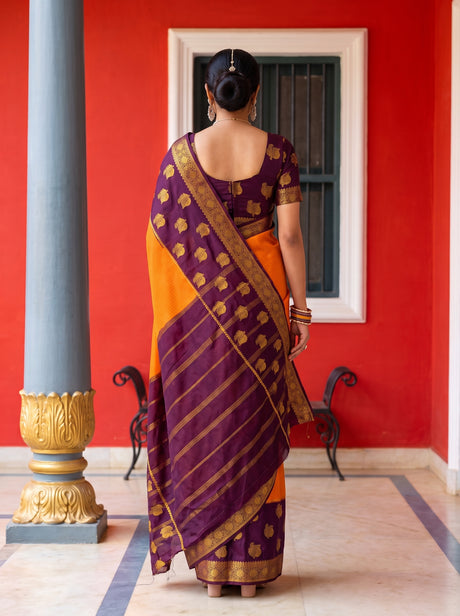 MIMOSA Mustard Saree Saree — pose 2 styling detail