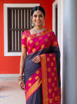 MIMOSA Navy Saree Saree — pose 10 styling detail