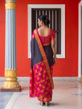 MIMOSA Navy Saree Saree — pose 2 styling detail
