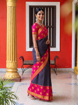 MIMOSA Navy Saree Saree — pose 3 styling detail
