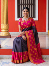 MIMOSA Navy Saree Saree — pose 8 styling detail