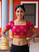 MIMOSA Navy Saree Saree — blouse close-up