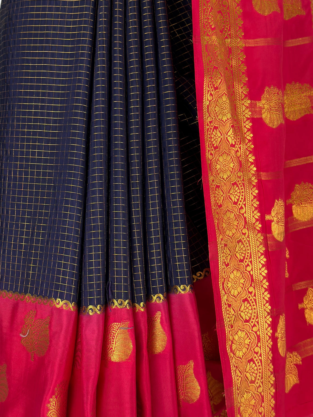 MIMOSA Navy Saree Saree — fleets shot full lifestyle