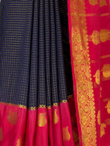 MIMOSA Navy Saree Saree — fleets shot full lifestyle