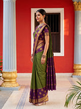 MIMOSA Olive Saree Saree — pose 3 styling detail
