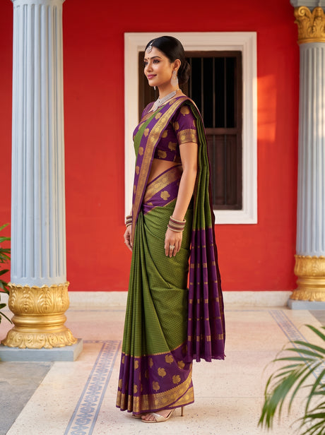 MIMOSA Olive Saree Saree — pose 3 styling detail