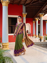 MIMOSA Olive Saree Saree — pose 6 styling detail
