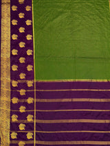 MIMOSA Olive Saree Saree — pallu and zari work detail