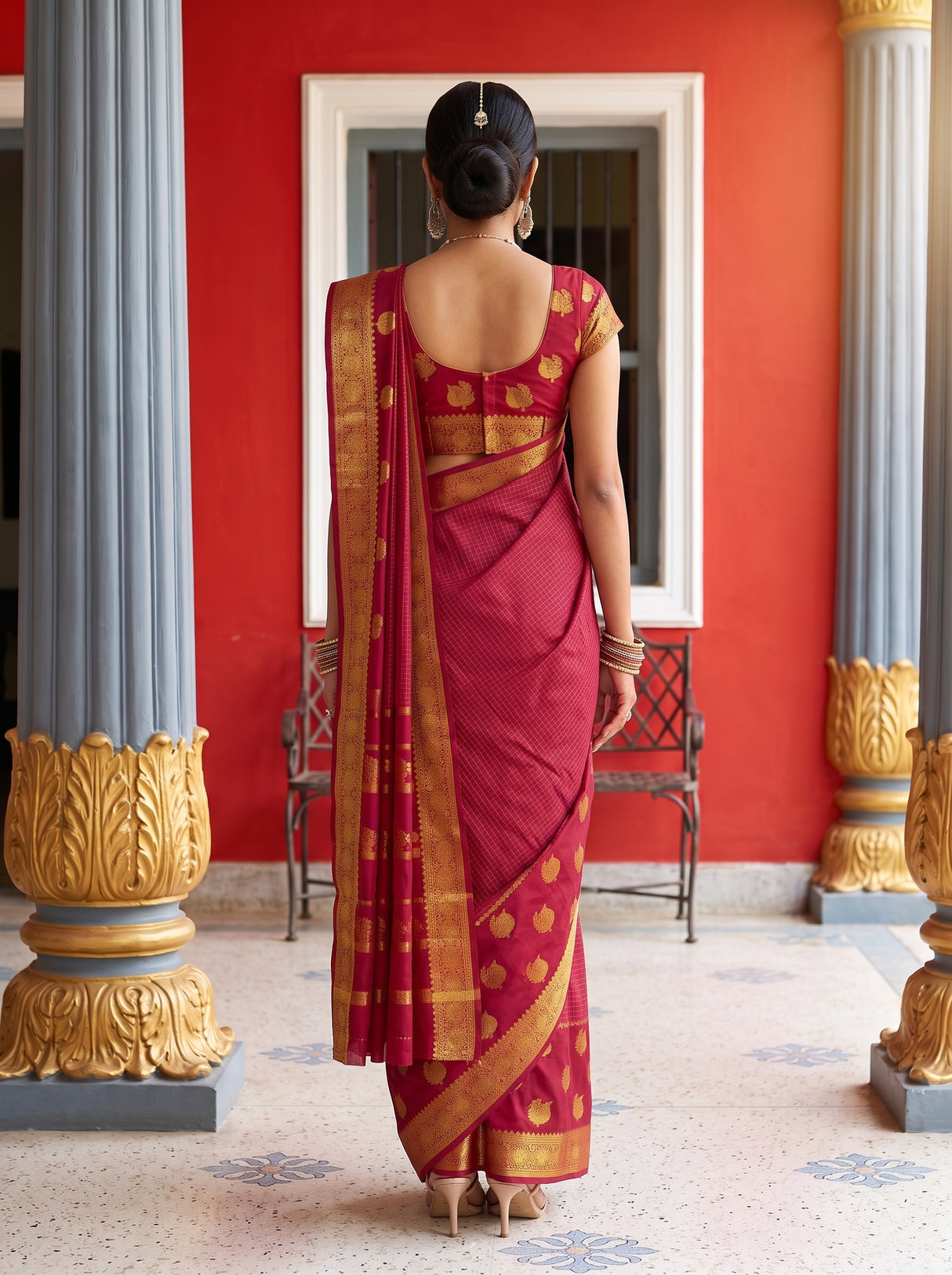 MIMOSA Rani Saree Saree — pose 2 styling detail