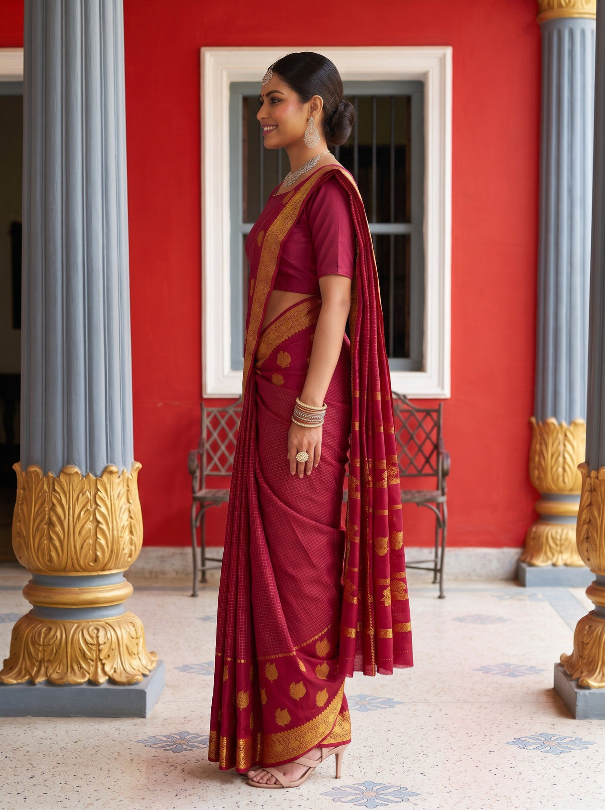 MIMOSA Rani Saree Saree — pose 3 styling detail