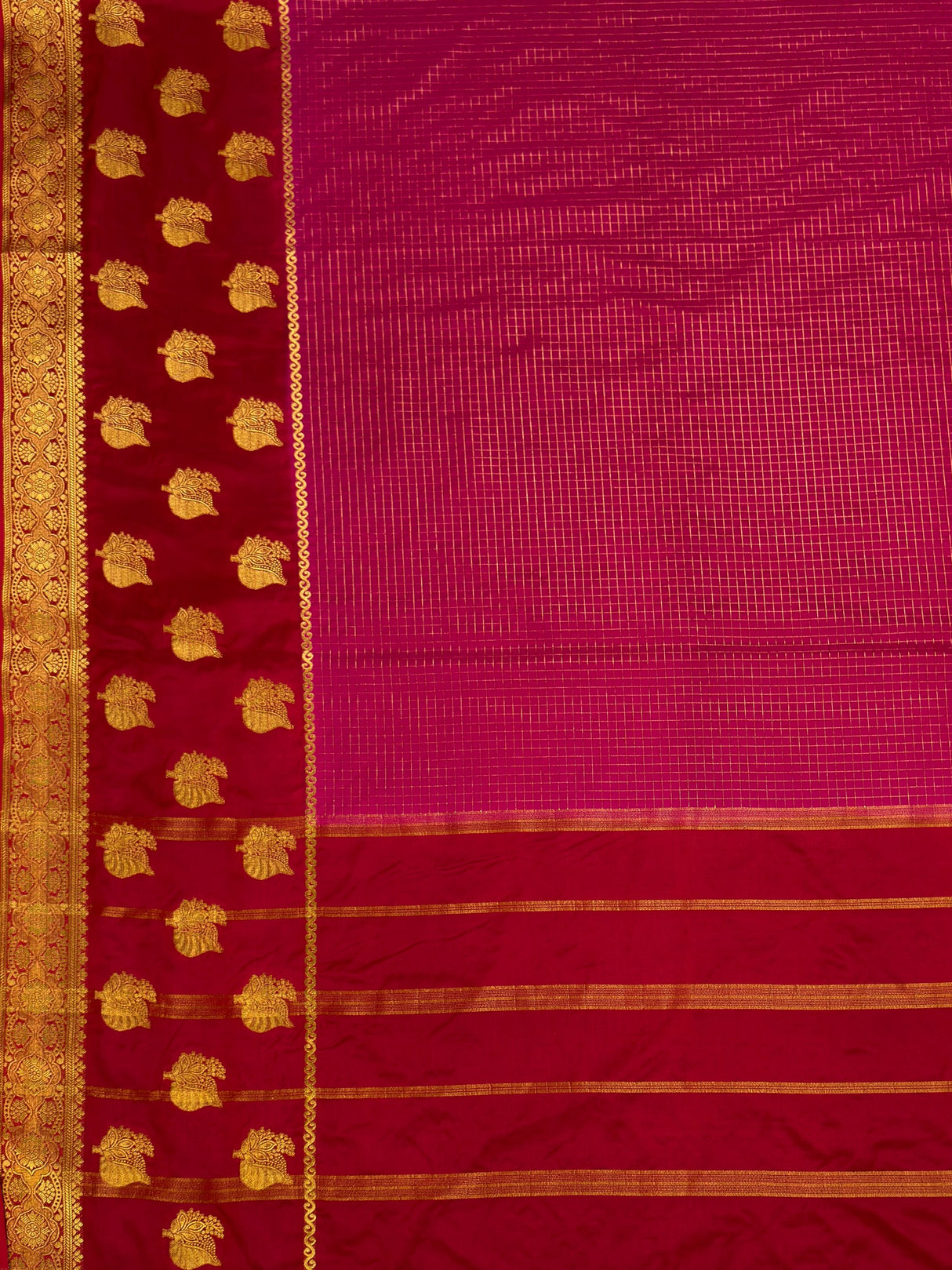 MIMOSA Rani Saree Saree — pallu and zari work detail