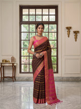 MIMOSA Chocolate Saree Saree — pose 10 styling detail