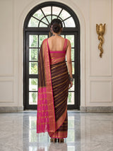 MIMOSA Chocolate Saree Saree — pose 2 styling detail