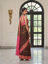 MIMOSA Chocolate Saree Saree — pose 5 styling detail