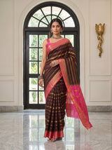 MIMOSA Chocolate Saree Saree — pose 6 styling detail