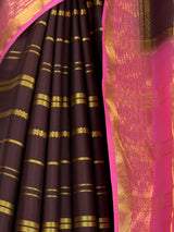 MIMOSA Chocolate Saree Saree — fleets shot full lifestyle