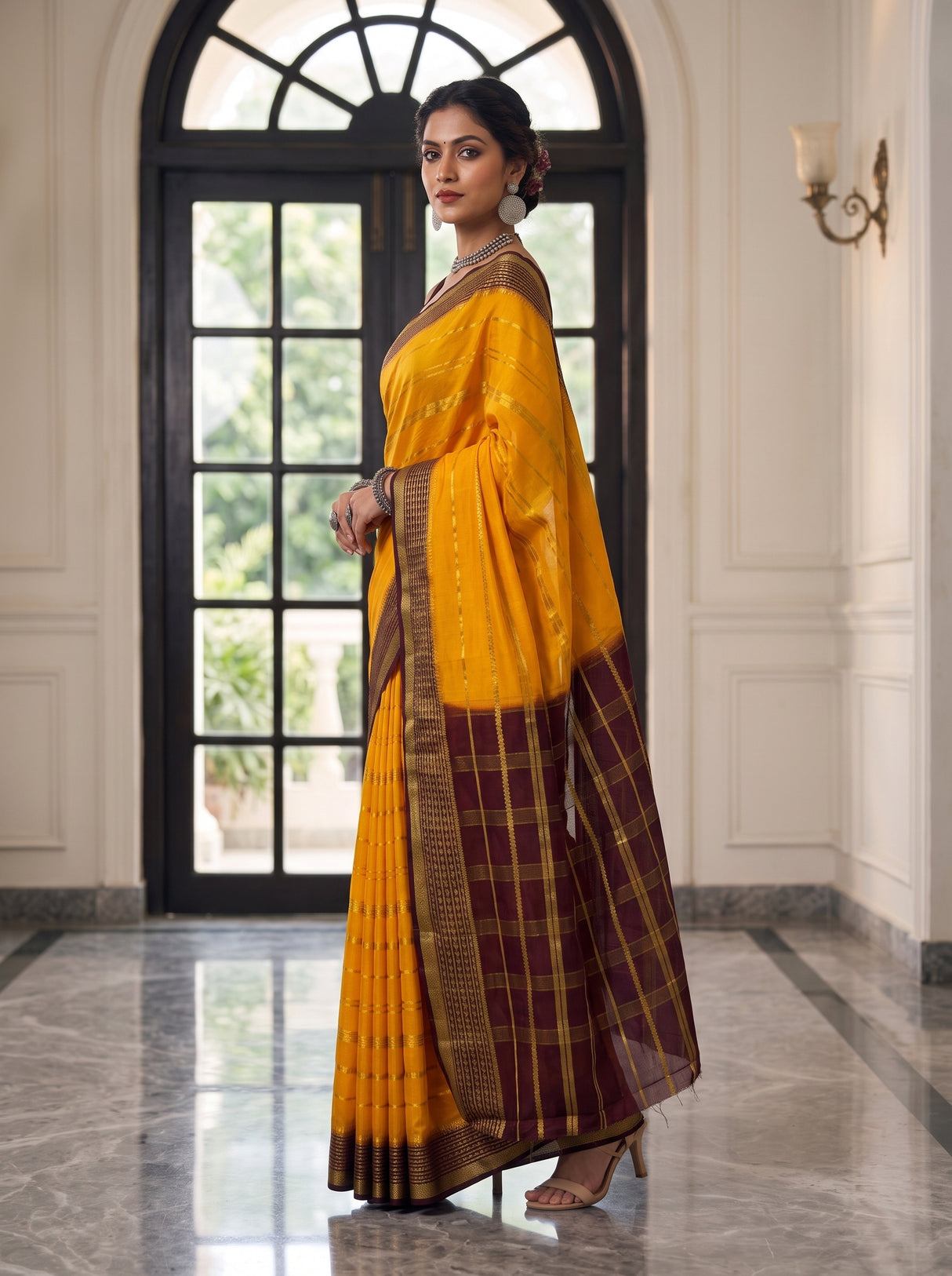 MIMOSA Gold Saree Saree — pose 5 styling detail