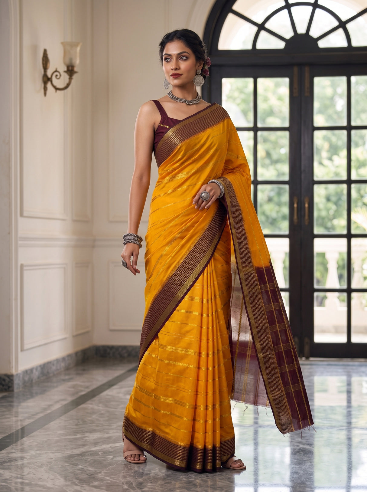 MIMOSA Gold Saree Saree — pose 9 styling detail