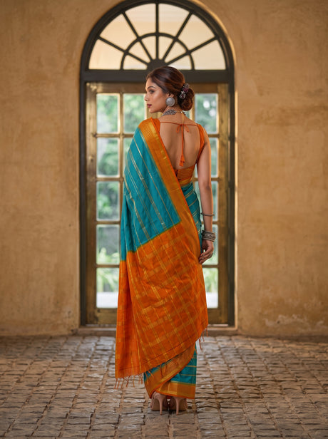 MIMOSA Sapphire Saree Saree — pose 2 styling detail