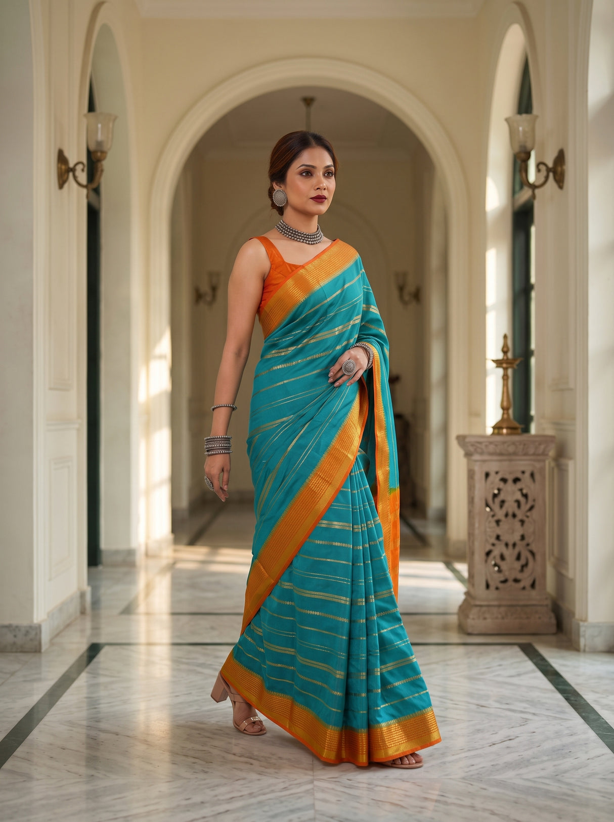 MIMOSA Sapphire Saree Saree — pose 6 styling detail