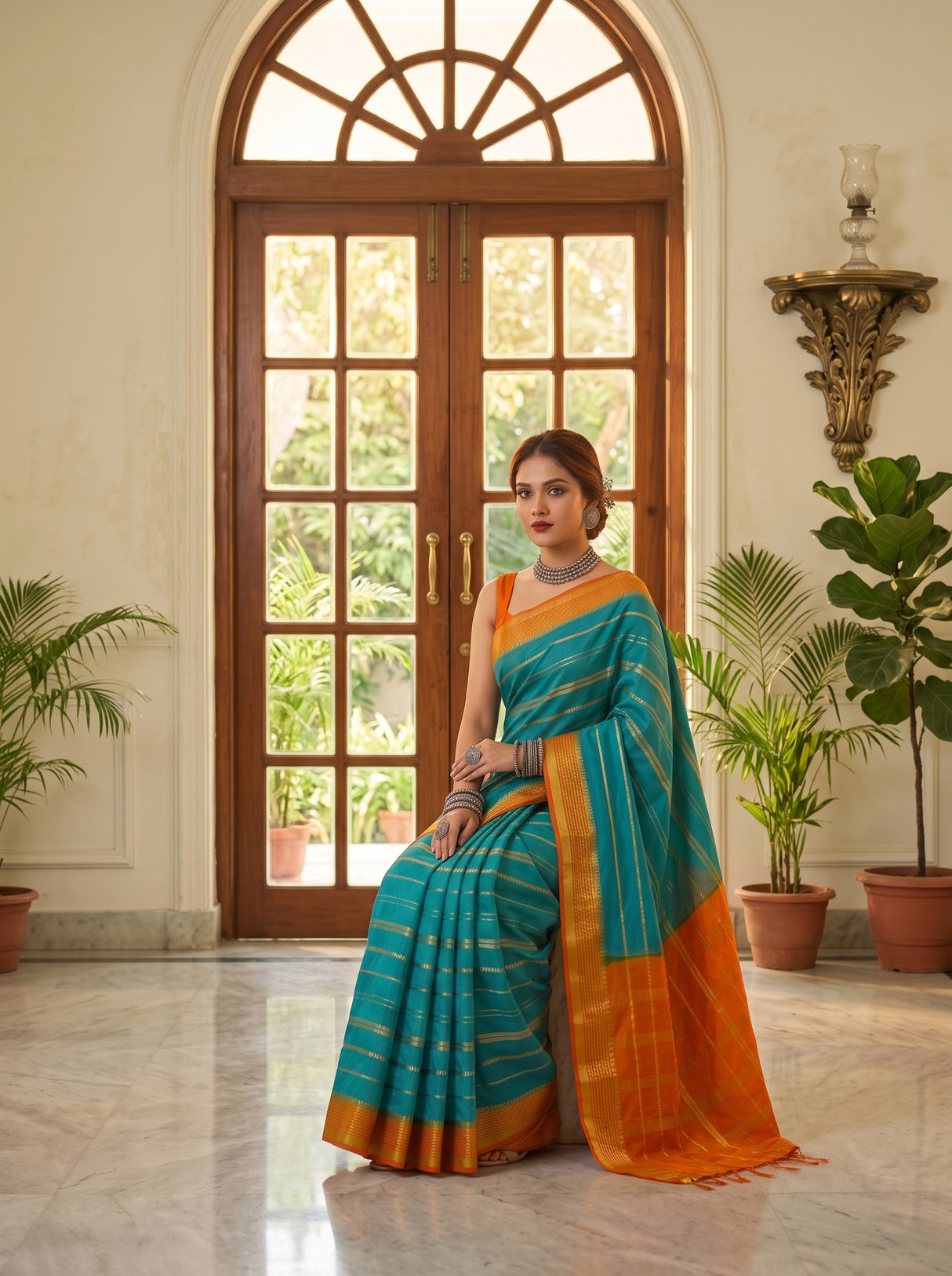 MIMOSA Sapphire Saree Saree — pose 8 styling detail
