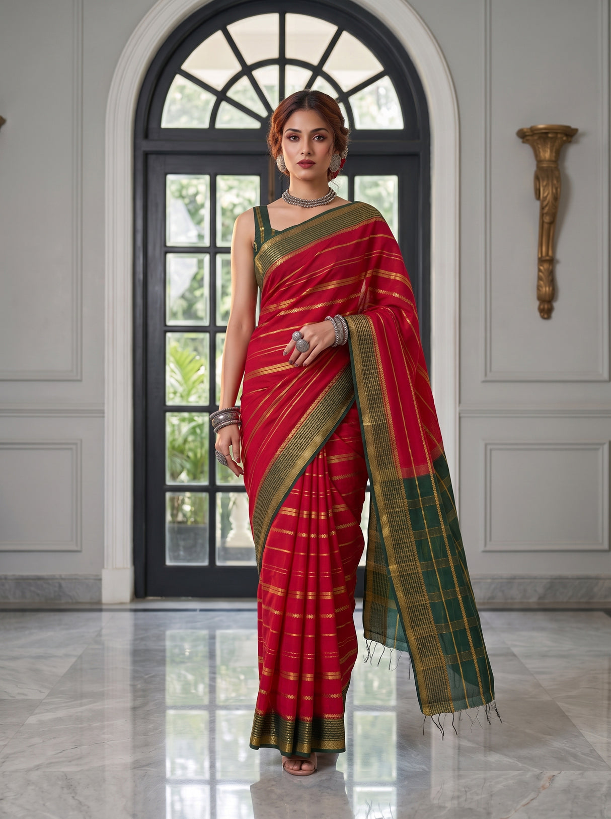 MIMOSA Strawberry Saree Saree — pose 6 styling detail