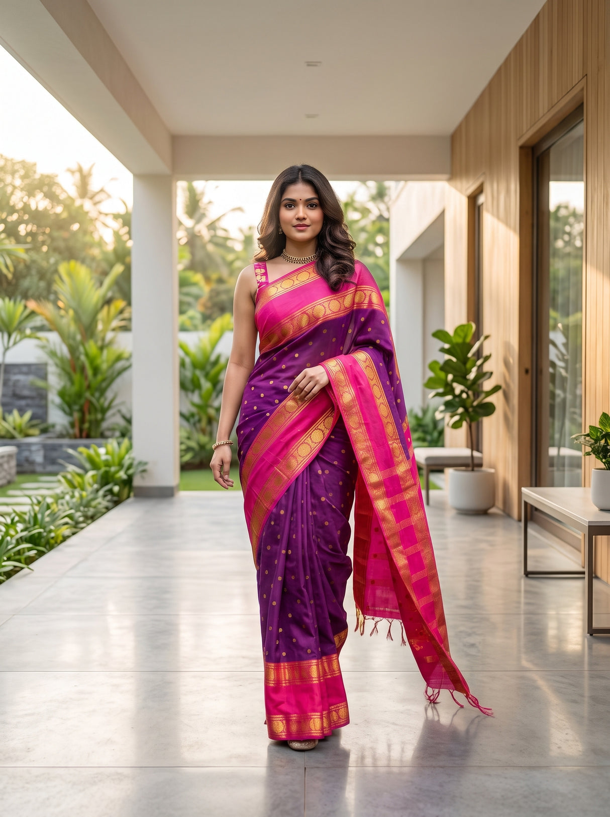 MIMOSA Magenta Saree Saree — pose 7 styling detail