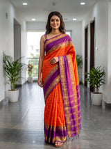 MIMOSA Orange Saree Saree — pose 10 styling detail