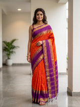 MIMOSA Orange Saree Saree — pose 4 styling detail