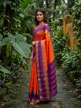 MIMOSA Orange Saree Saree — pose 5 styling detail